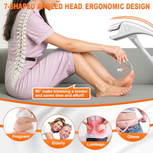 Toenail Clippers for Seniors, 2026 Upgrade Angled Head Nail Clippers for Men with Catcher, CLPPNA Ergonomic Toenails Clipper for Thick Toenails Long Handle, Sharp Wide Jaw Fingernail Clippers Adult - style: 3PCS(2025 Angled Sliver ）