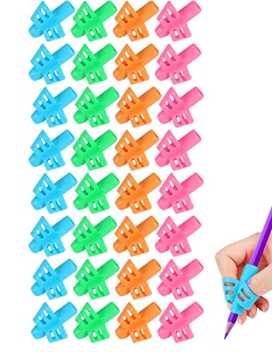 32 Pack Pencil Grips for Kids Handwriting, Pencil Holder Handwriting Grip | Ergonomic Training Pencil Pen Grips, Writing Tool for Toddlers Preschoolers, Children - color: 32pcs