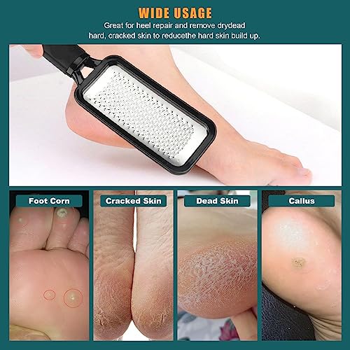 Foot Files Foot Scrubber Pedicure, Stainless Steel Callus Remover for Feet, Professional Foot Grater Rasp Scraper to Hard Skin Corns for Dry and Wet Fee - style: 1X Foot Files(Brown)