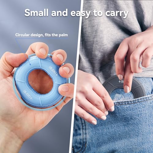 Hand Grip Strengthener, Grip Strength Trainer, Fingers Exerciser - Silicone Rings for Muscle Training Sports Rock Climbing Finger Rehabilitation Training,Hand & Wrist Muscles Trainer Stress Relief,5 Resistance Levels - color: Mixed
