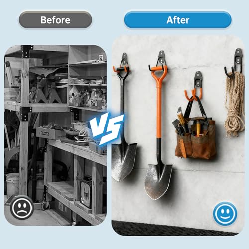 GeeWatom Garage Storage Utility Hooks，Garage Garden Tool Organizer，Steel Wall Mount Hooks, Garden Small U Hooks (6 Pack-Black) - color: 6 Pack-Black