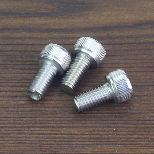 HELIFOUNER 50 Pieces M5 x 10mm, Thread Pitch 0.8mm, 304 Stainless Steel (18-8) Hex Socket Head Cap Screws, Fully Threaded - size: M5 x 10mm