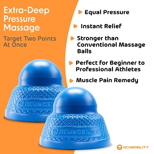 Acumobility Massage Ball Roller 2 Pack - Trigger Point - Massage Balls | Massage Roller Ball, Foot Massage Ball, Physical Therapy Ball (Deep Pressure) - color: Blue