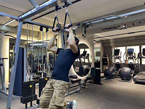 90mm Gym Pulley System Pulley Wheel with 2 Hanging Strap Carabiner, Fitness Swivel Pulley Wheel for DIY Home LAT Pulldown and Lift Cable Machine