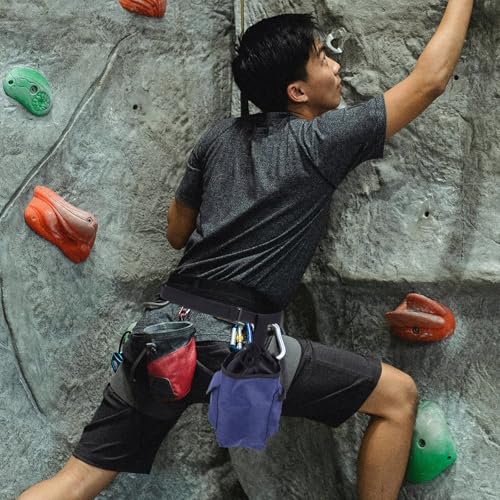 STOBAZA Bouldering Chalk Bag with Waist Belt Anti-Slip Rock Climbing Chalk Pouch for Outdoor Mountaineering and Gym Use