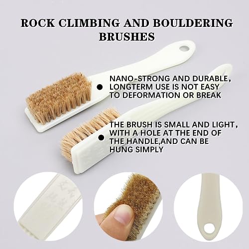4 PCS Climbing Brush Sturdy Bouldering Brush Climbing Holds Climbing and Bouldering Brush Boar's Hair Bristles Sturdy Handle Bouldering Chalk Brush for Indoor Rock Climbing Outdoor Mountain Climbing