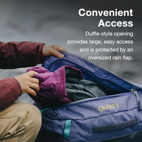 Osprey Transporter Lightweight Travel Duffel Bag - Extra Large Water Resistant Durable Gear Bag for Men and Women - color: Blue Flame/Nocturnal Blue, style: 95l