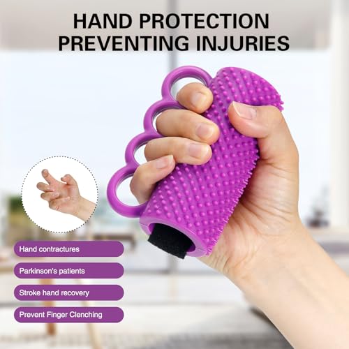 2 PACK Hand Therapy Grip Ball for Hand Contracture & Stroke Arthritis Recovery - Exercise Strengthener for Weak Hands, Carpal Tunnel, Rehabilitation, Post-Surgery, Soft Squeeze Stress Relief Ball for Seniors - size: 2PC