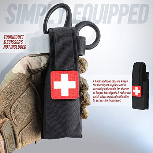 LIVANS Molle Tourniquet Holder, Tactical Shears Pouch, IFAK Scissor Holster | Medical Shear Holder, EMT Scissor Bag Fit for Tourniquet, Folding Knife, Tactical Flashlight, Pistol Mag Pouch Small Tool Bag - color: Black