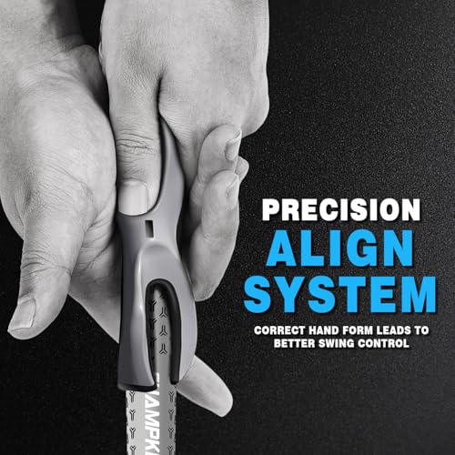 CHAMPKEY Professional Golf Grip Trainer - Perfect Golf Training Aid for Stable Swing and Proper Hand Positioning and Grip-Enhance Grip Strength and Precision (Gray, Jumbo)