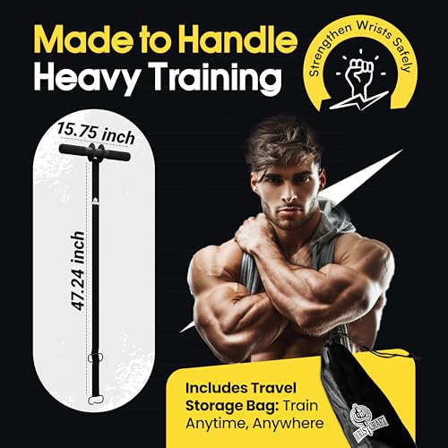 Forearm Strengthener & Hand Grip Strengthener with Portable Bag – Wrist Roller, Forearm Exerciser, Forearm Roller, Wrist Trainer for Grip & Arm Workout - Includes Portable Bag