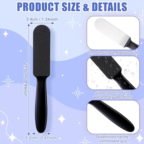 Mudder 2 Pack Stainless Steel Foot File with 20 Replaceable Double Sided Coarse & Fine Pads, Callus Remover for Dry Rough Skin and Cracked Heels, Reusable Pedicure Rasp(Black) - color: Black