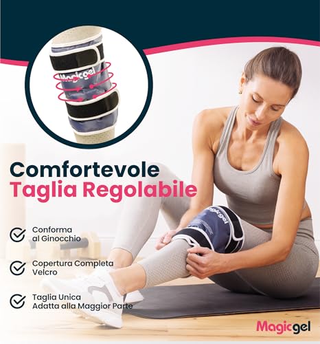 Magic Gel Ice Pack for Knee - Reusable Cold Wrap for Injuries - Soft Flexible Cooling for Icing Knees, Elbow, Calf, Wrist - Adjustable Wraparound Straps - style: Knee Ice Pack