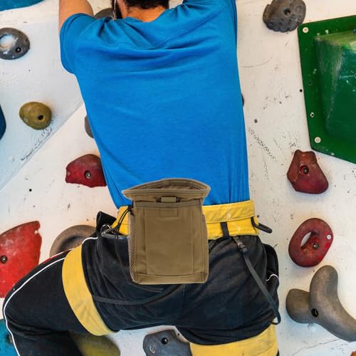SHOWERORO Portable Mini Utility Waist Pack Fanny Pack with Drawstring Chalk Pouch for Climbing and Lifting, Outdoor Storage Solution Made of Sturdy Oxford Cloth, for Hiking and Camping