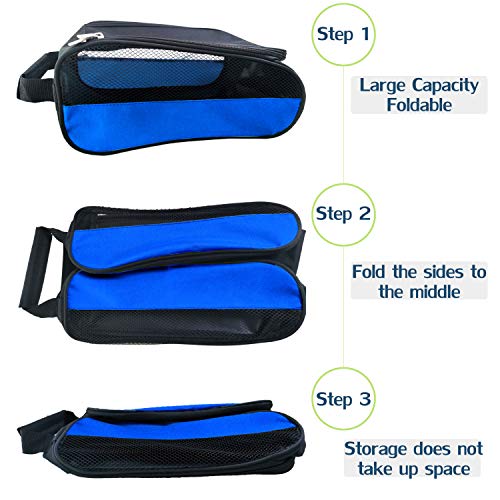 Outdoor Golf Shoes Bags Travel Shoes Bags Zippered Sport Shoes Bag (Blue) - color: Blue