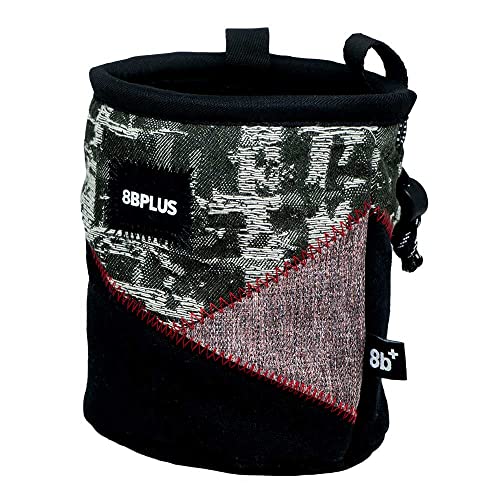 8BPLUS PROBAG - Chalk Bag for Climbing & Bouldering - Belt, Carabiner and Giftbox Included - Wide Opening - Brush Holders for Left & Right Handers - style: BROKEN ROCK