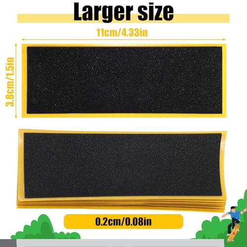 12-Pack Foam Fingerboard Grip Tape,High-Traction Non-Slip Fingerboard Foam Grip Tape,Grips Tapes Fingerboards for Standard Boards, 8 Black + 8 White (38mm x 110mm)