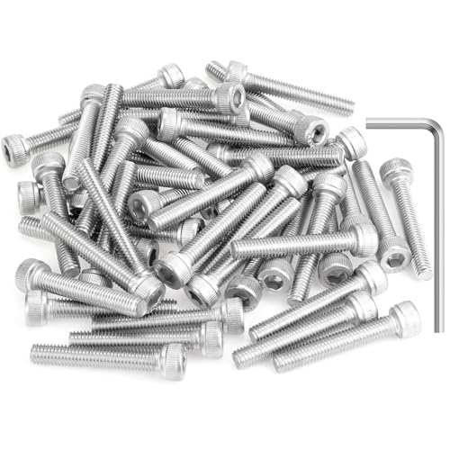 HELIFOUNER 50 Pieces M5 x 30mm, Thread Pitch 0.8mm, 304 Stainless Steel (18-8) Hex Socket Head Cap Screws, Fully Threaded - size: M5 x 30mm