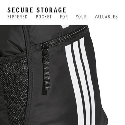 adidas Alliance Sackpack – Drawstring Backpack for Sports, Small Gym Bag, Black/3, OSFA - color: Black/3