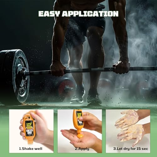 2oz(60ml) Liquid Chalk, Mess Free Gym Chalk for Weightlifting, Gymnastics, Rock Climbing, Dancing, and Lifting. Sweat Resistant and Long Lasting for Stronger Hand Grip
