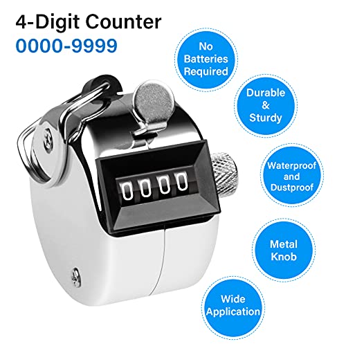Tally Counter, 4-Digit Clicker Counter, Metal Hand Tally Counters Clicker Pitch Counter for Counting, Knitting, Coaching, Golf, Lap, Fishing - color: A-3 PCS