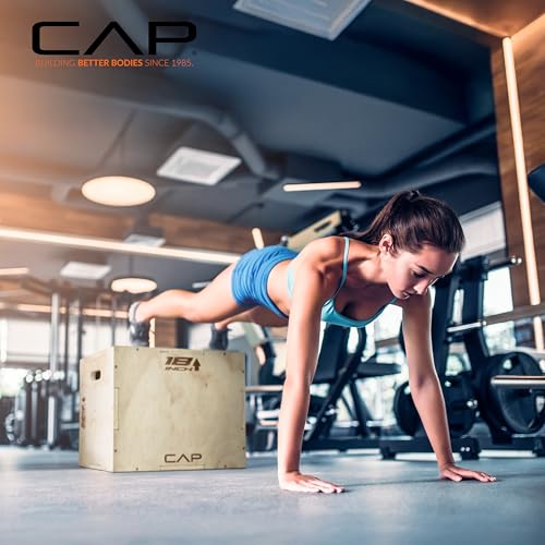CAP Barbell 3-in-1 Plyometric Box | Multiple Styles and Sizes - size: 16in x 14in x 12in, style: WOOD