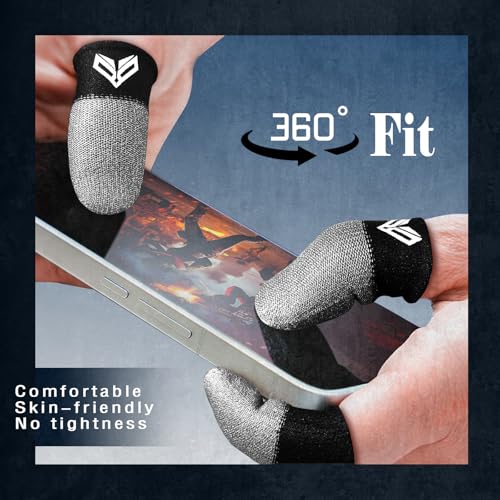12PCS Gaming Finger Sleeves. 0.29MM Silver Fiber, Anti Sweat, Extremely Thin,Breathable Touchscreen dedales Gamer Finger Cover Thumb Sleeve Fit Phone Game Tablet Devices. - color: Gray(12pcs)