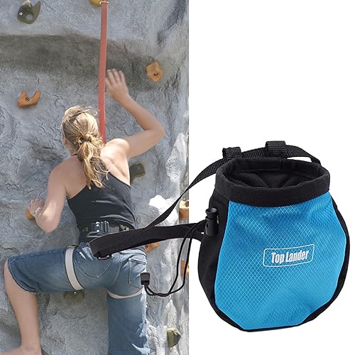 Rock Climbing Chalk Bag Drawstring Magnesia Pouch Bouldering Chalk Bucket Storage Bag for Weight Liftings, Gym, Climbing Magnesia Powder Hiking and Camping Accessories Portable Bouldering Bucket