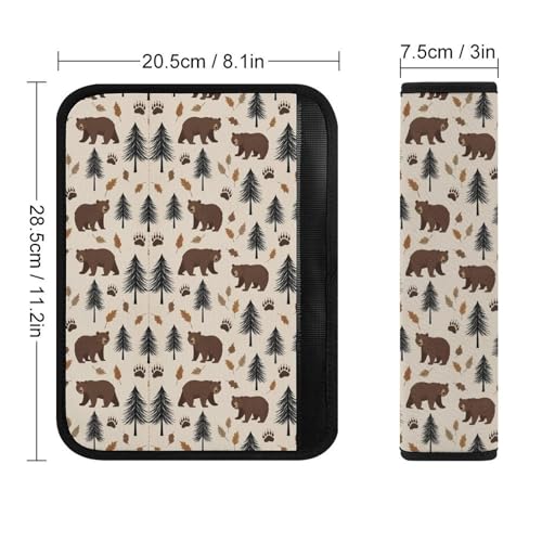 2 Pack Bear Cabin Wild Animal Car Seat Straps Shoulder Pads Breathable Shoulder Protector for Elderly Support, Most Cars, Pressure Relief - color: Pattern 982
