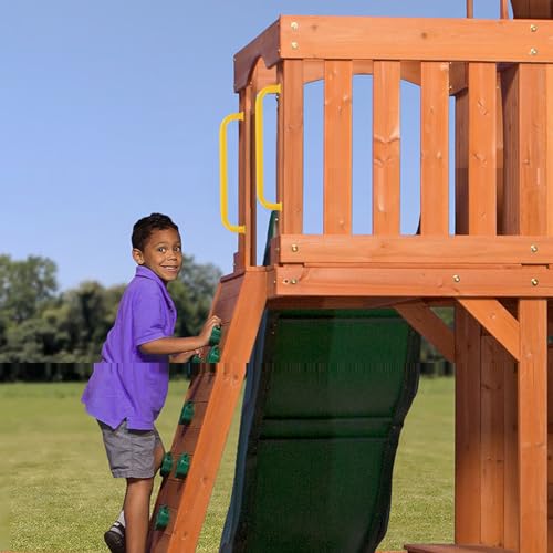 17'' Yellow Playground Handles Indoor Kids Monkey Bar Ladders 6 Pack | Heavy Duty Solid Steel, Bright Color Smooth Glossy Powder Coated, Comfy Secure Handle Bar for Playset SwingSet Climbing Frame - color: Yellow