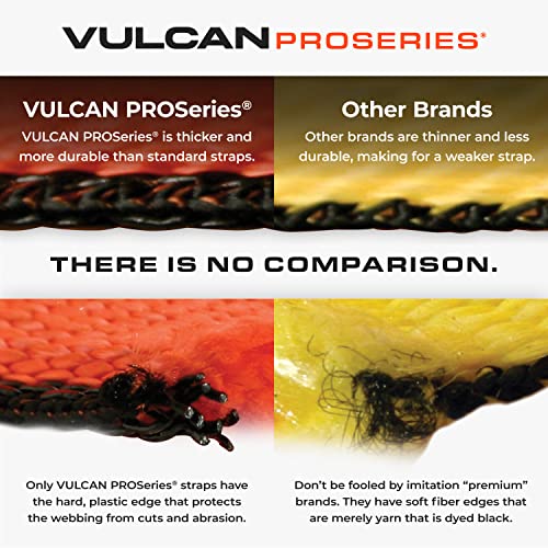 VULCAN Car Tie Down Axle Strap with Wear Pad - 2 Inch x 36 Inch - 4 Pack - PROSeries - 3,300 Pound Safe Working Load - size: 2" x 36" ProSeries Orange (4 Pack)
