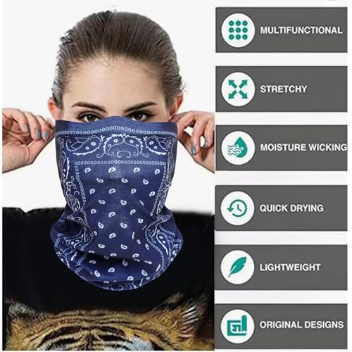 Neck Gaiter Masks Tube Scarf,Seamless Bandanas Buffs Gators,Ourdoor Face Mask Face Covering Multi Headwear - color: No28