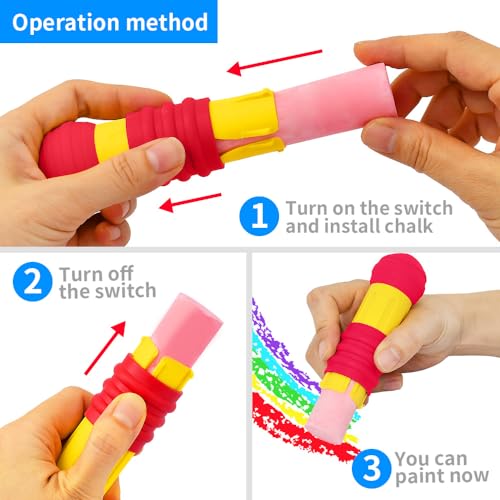 5 Pieces Railroad Chalk Holder Plastic Sidewalk Chalk Holders Colored Adjustable Chalk Clip Holder for Teachers Students Office
