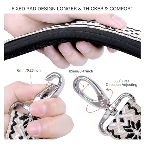 59 Inch Shoulder Straps, Soft with Ultra-Thick Fixed Shoulder Pad, Two Way Independently Adjustable Buckle Replacement Straps for Laptop Bag Messenger Bag Tool Bag Luggage,White - color: White, size: 59 inch