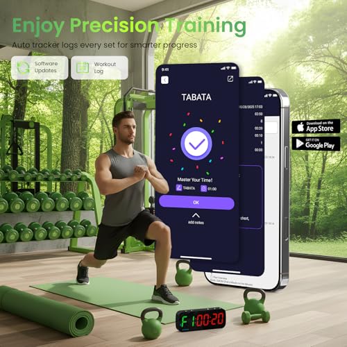 Gym Timer Clock Bluetooth App Controlled Magnetic Workout Interval Timer, Home Large LED Digital Display, Countdown Clock for Score Crossfit, Tabata, HIIT, EMOM, Boxing