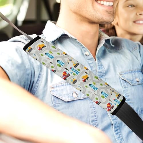 1 Pair Universal Fit Seat Belt Cover for Elderly Support, Most Cars, Trucks Construction Cars Seat Belt Cushion, Neck and Shoulder Support - color: Pattern 59