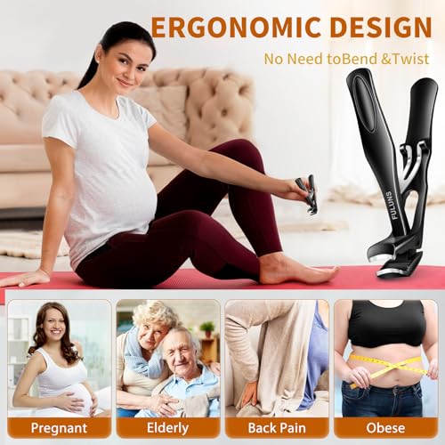 Toenail Clippers for Thick Toenails for Seniors, Angled Large Nail Clippers for Men with Catcher, Heavy Duty Toenail Clippers with Wide Opening Fingernail Clipper Nail Cutter Gifts for Men Women - style: Black Nail Clippers Set