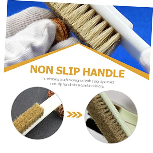 Homoyoyo 2pcs Bouldering Brush Sturdy Boar Hair for Rock Cleaning Scrubbing Tool for Outdoor Climbing and Bouldering Activities