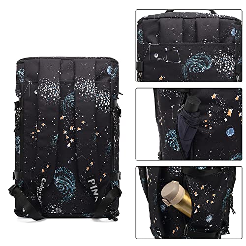 Kalesi Cool Gym Duffle Bag Backpack 4-Way Waterproof with Shoes Compartment for travel Sport Hiking laptop Lightweight - color: Starry Sky