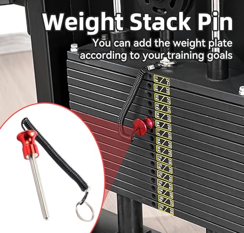 Gym Pin, Weight Stack Pin, Magnetic Weights, Universal Magnetic Weight Pin with Pull Rope, Gym Pins for Weight Stack, Home Gym Parts, Exercise Machine Parts & Accessorie - color: Red *2
