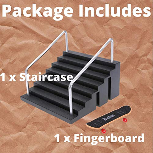 Jectse Skate Park Fingerboard, Ramp Parts Track Kids Toys Mini Skateboard for Children, with ABS Plastic Non Materials, Easy to Customize and Merge with Other Kits (F)