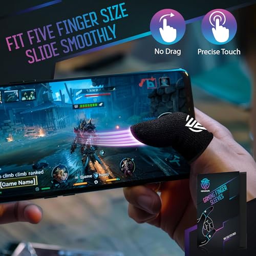 Gaming Finger Sleeves Cots Gloves Covers Protectors Thumb Hand Guard Sleeve for PUBG Mobile Phone Gamer Grip Pro - color: Black - Essentials