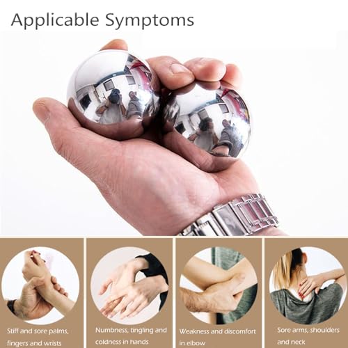 Stainless Steel Baoding Balls Set, 2 Inches Chinese Health Balls, Metal Stress Relief Hand Massage Balls No Chime for Hand Exercise, Hands Therapy - size: Large-2"