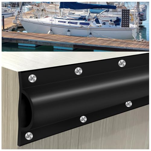 5 Pack Dock Edging Side Gard 10 Feet Dock Guard Straight Angle Dock Protector Rub Rail with Heavy Wall Sections for Greater Protection – Commercial Grade Double Molded Material (Black) - color: 10 Feet Black, style: Straight angle 5pack