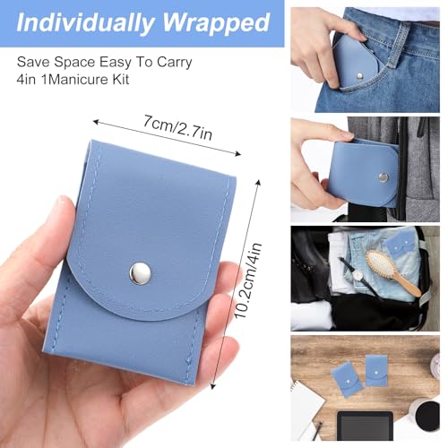 20Sets Manicure Set bulk nail clipper kit Stainless Steel manicure kits bulk fingernail clipper sets 4in1for gift sets beauty Pedicure Kit Pedicure Tools with Travel Case Men Women - color: BLUE
