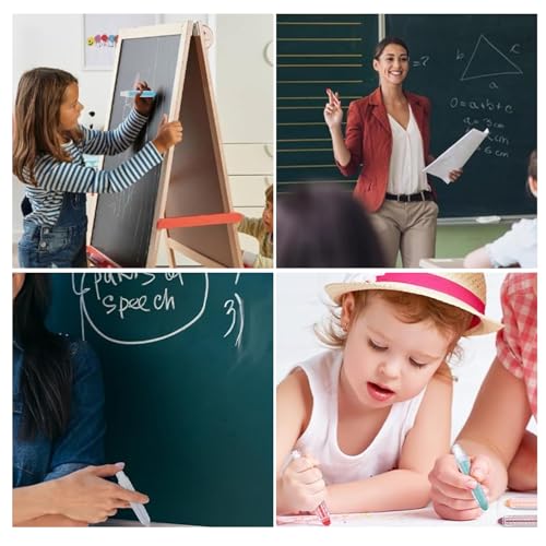 Chalk Holder - Chalk with Holder - Clear Chalkboard Chalk - Dustless - For Blackboard & Whiteboard - 5 Pack