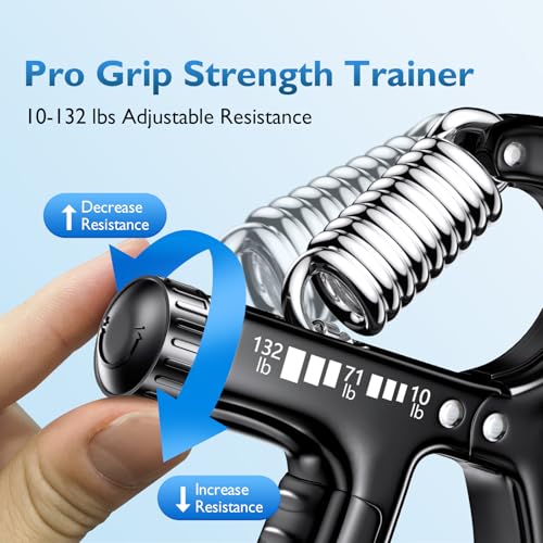 FitBeast Grip Strengthener Forearm Strengthener, Adjustable Hand Grip Strengthener for Strength Training & Rehabilitation, 10-132 lbs Resistance, Ideal for Athletes and Physical Therapy (1 Piece) - color: Black