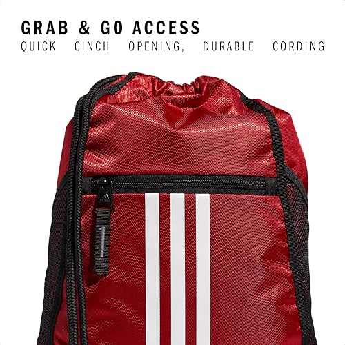 adidas Alliance Sackpack – Drawstring Backpack for Sports, Small Gym Bag, Team Power Red/2, OSFA - color: Team Power Red/2