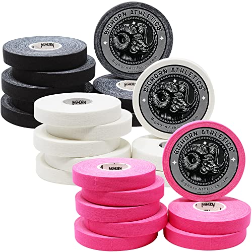 Bighorn Athletics Jiu-Jitsu Finger Tape, 0.5-Inch x 45-feet, 24 Rolls, Black, White & Pink