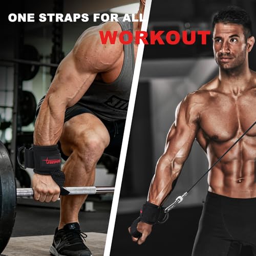 Lifting Straps With D Ring for Weightlifting, Cable Machine, Comfortable Wrist Brace Enhanced Grip for Gym Wrist Straps for Men Woman - size: M